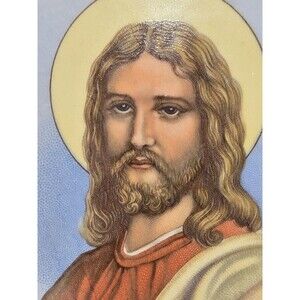 Crooksville China Jesus Christ Gold Trim Decorative Plate